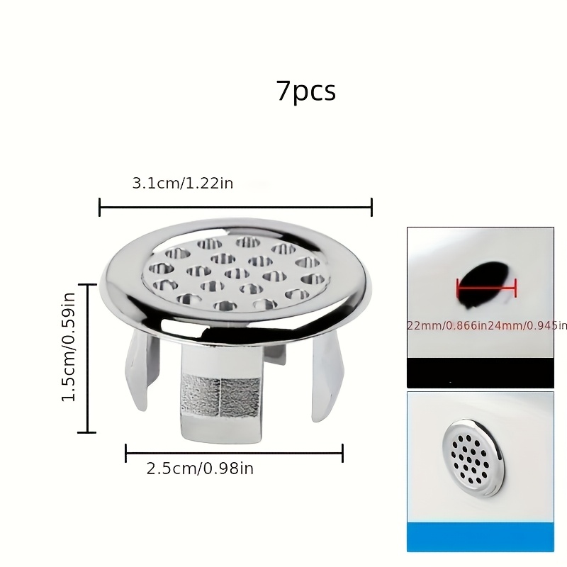 TEMU Elegant Sink Drain Cover With Decorative Knob - Leak-proof, Easy-to-install Overflow Stopper For Bathroom And Kitchen Sinks, Stylish Design For
