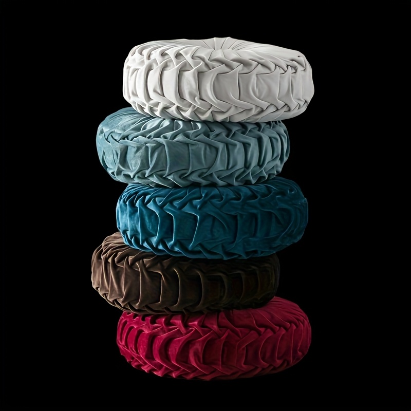 1pc elegant pumpkin shaped velvet throw   decorative cushion with zip closure for sofa couch bed and office chair versatile solid   decor pillows for couch 4