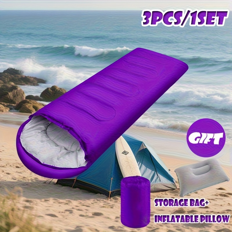 Ultralight Outdoor Warm Sleeping Bag - Compact Design for Camping, Hiking & Winter Adventures | Includes Travel Tote & Inflatable Pillow - Perfect Gift for Backpackers (Green, Red, Pink) - Christmas, Thanksgiving, New Year Deal, Camping Gear, Adventure Travel, Padded Comfort, Durable Polyester