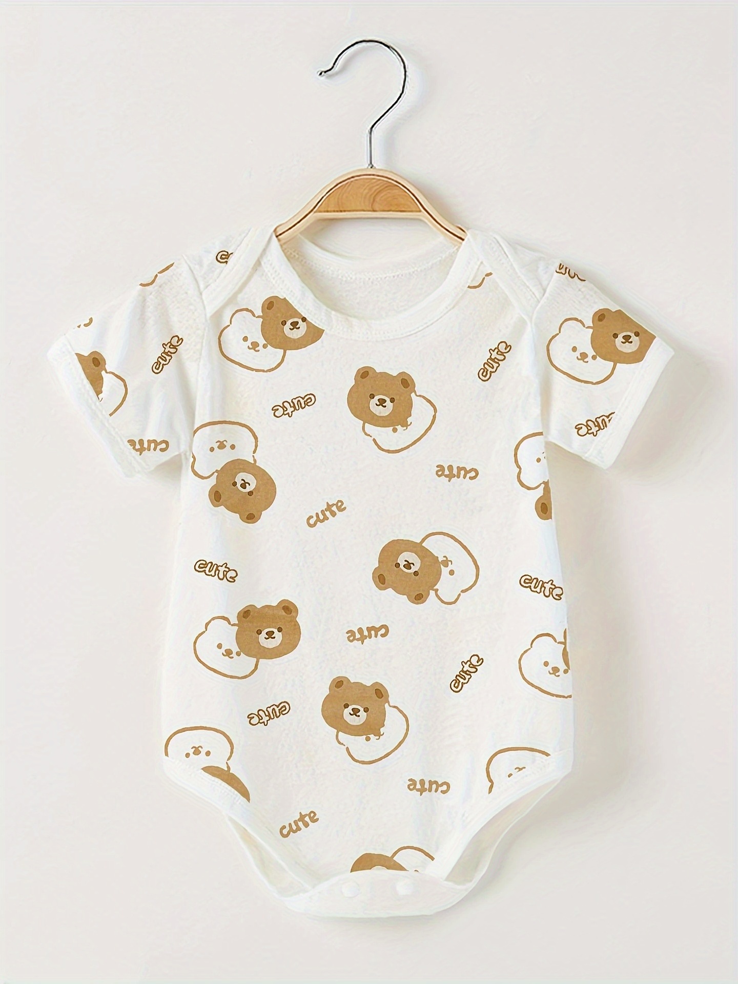 summer bear print baby romper breathable sweat wicking cute Temu