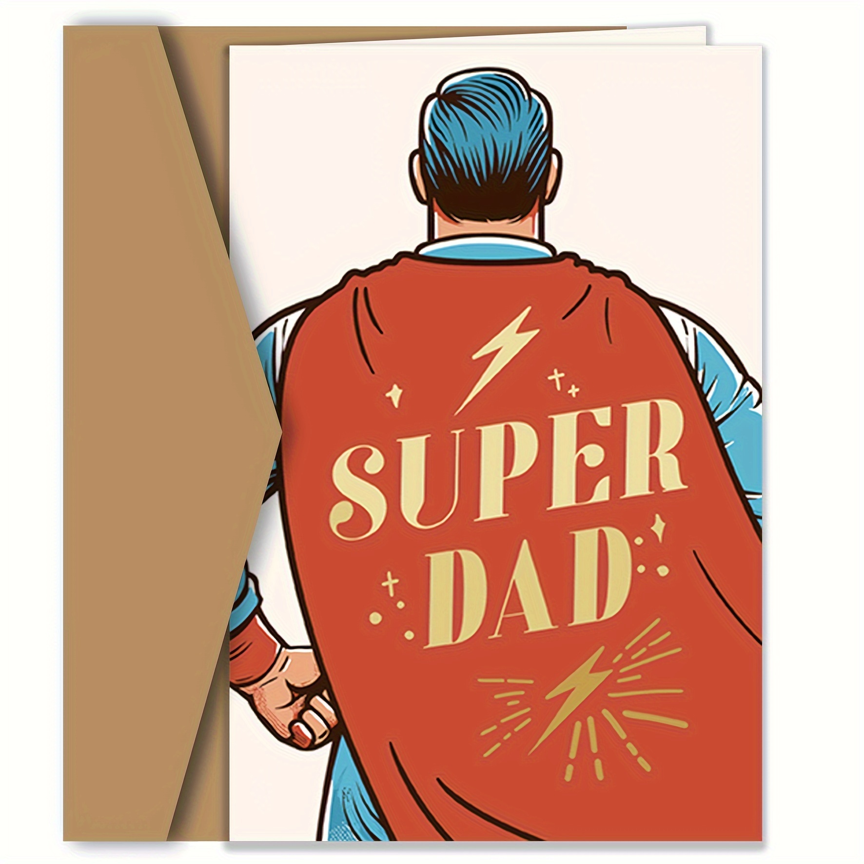 

1pc Dad You Are My Superhero Card, Unique Happy Birthday Card For Dad, Perfect Gift For Dad, Birthday Ornaments For Him, Funny Cards For Men