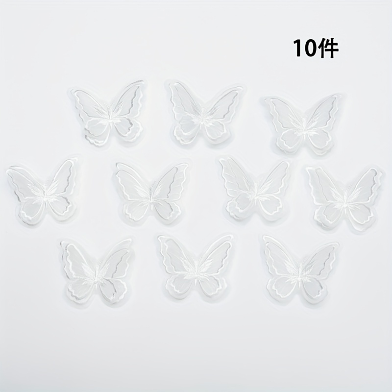 10pcs 6.4x5.4cm Double-layer Mesh Three-dimensional No-adhesive Backing Patches For Clothes, Bags, And Headwear Diy Fabric Patches