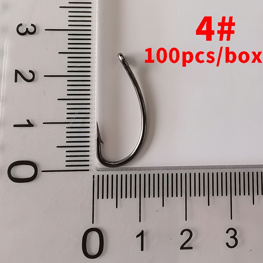 TEMU 100 stuks Europese Karperhaken, Maten 8# 6# 4# 2#, Karperhaken, Achterkanten Haken met PTFE Coating voor Duurzaamheid, Weerhaak Haken, Visgerei