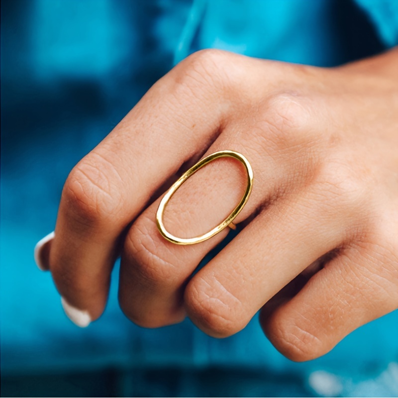 Image of Easy Elegant Oval Design Women's Ring Daily Casual Vacation Party Matching Gift For 's Fashion Birthday Present