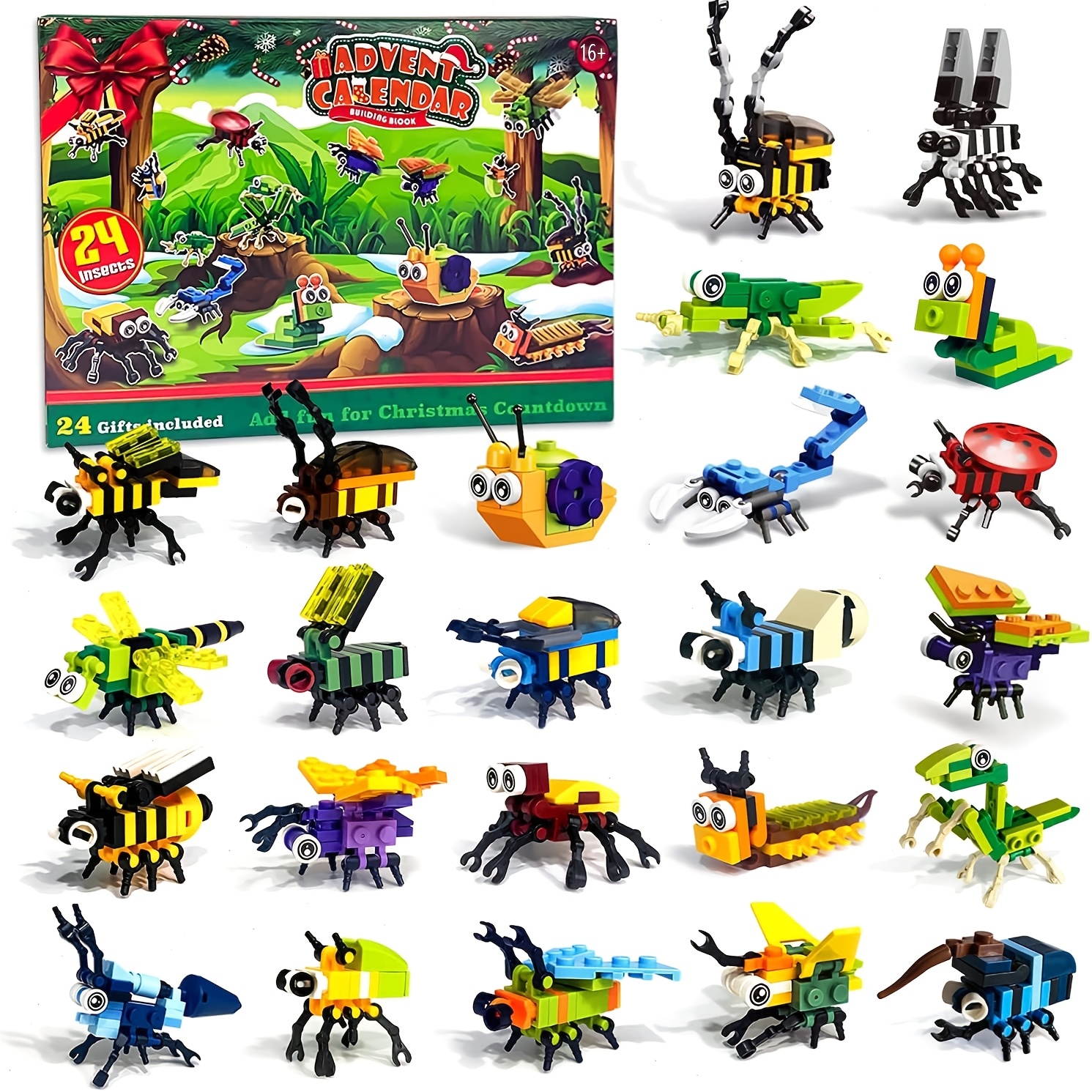 TEMU New Arrival Kids Advent Calendar 2026 Insect Building Blocks Christmas Calendar, 24 Days Christmas Countdown Calendars 12 In 1 Building Blocks