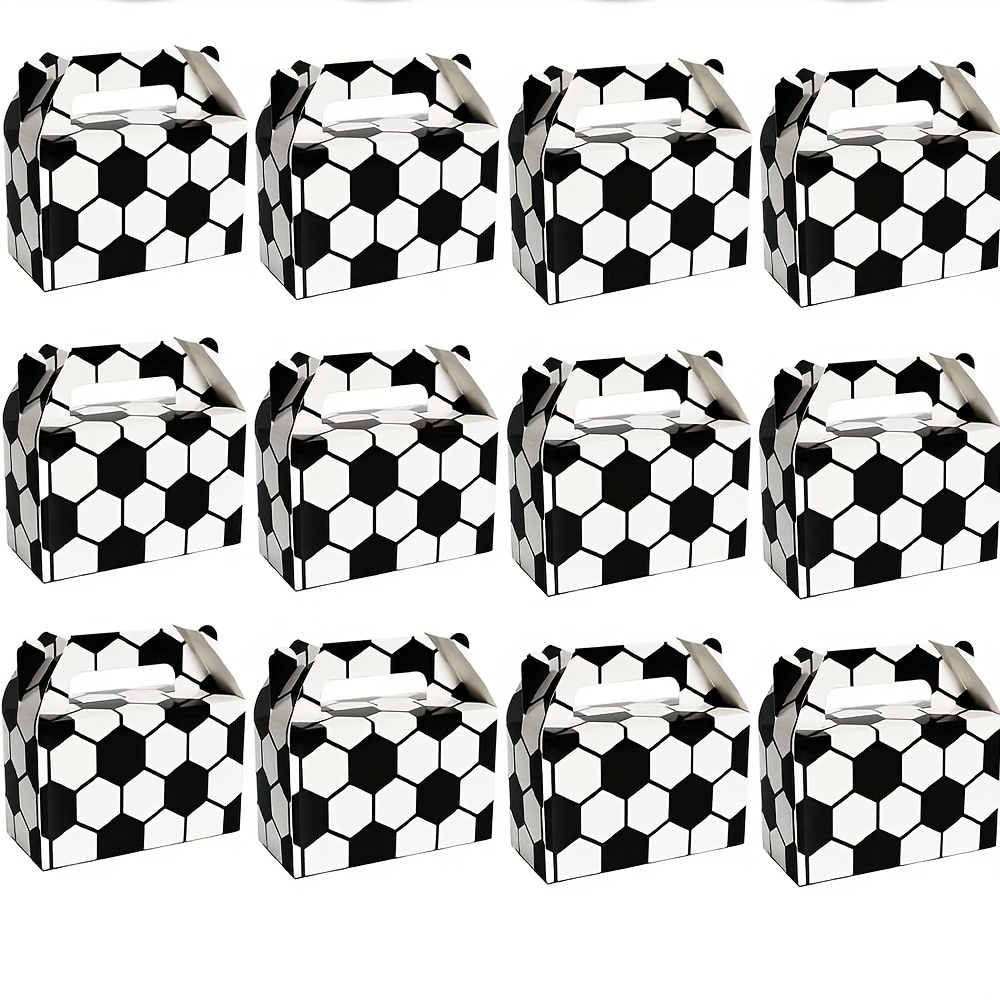 

16 Pack Soccer Party Favor Boxes Soccer Themed Treat Candy Snack Bags Sports Football Team Goodies Gift Boxes For Happy Birthday Baby Shower Party Decorations Supplies