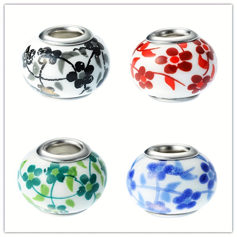 

50 Ceramic Beads With Large Holes - Perfect For Diy Jewelry And Crafts