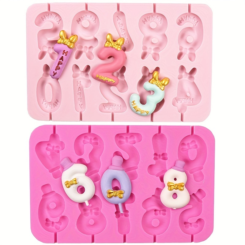 

Ensemble de moules en silicone pour les chiffres 0-9 avec nœuds papillon - pour les bougies, et plus encore - rectangulaire