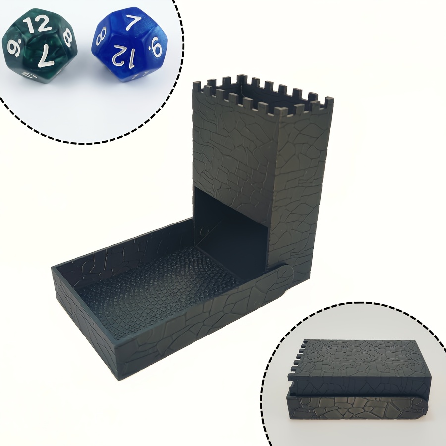 Collapsible Dice Tower Shaped Like a Castle Wall