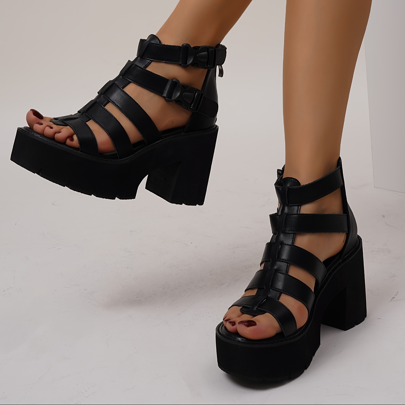 vintage römische blockabsatz sandalen damen verstellbare Temu