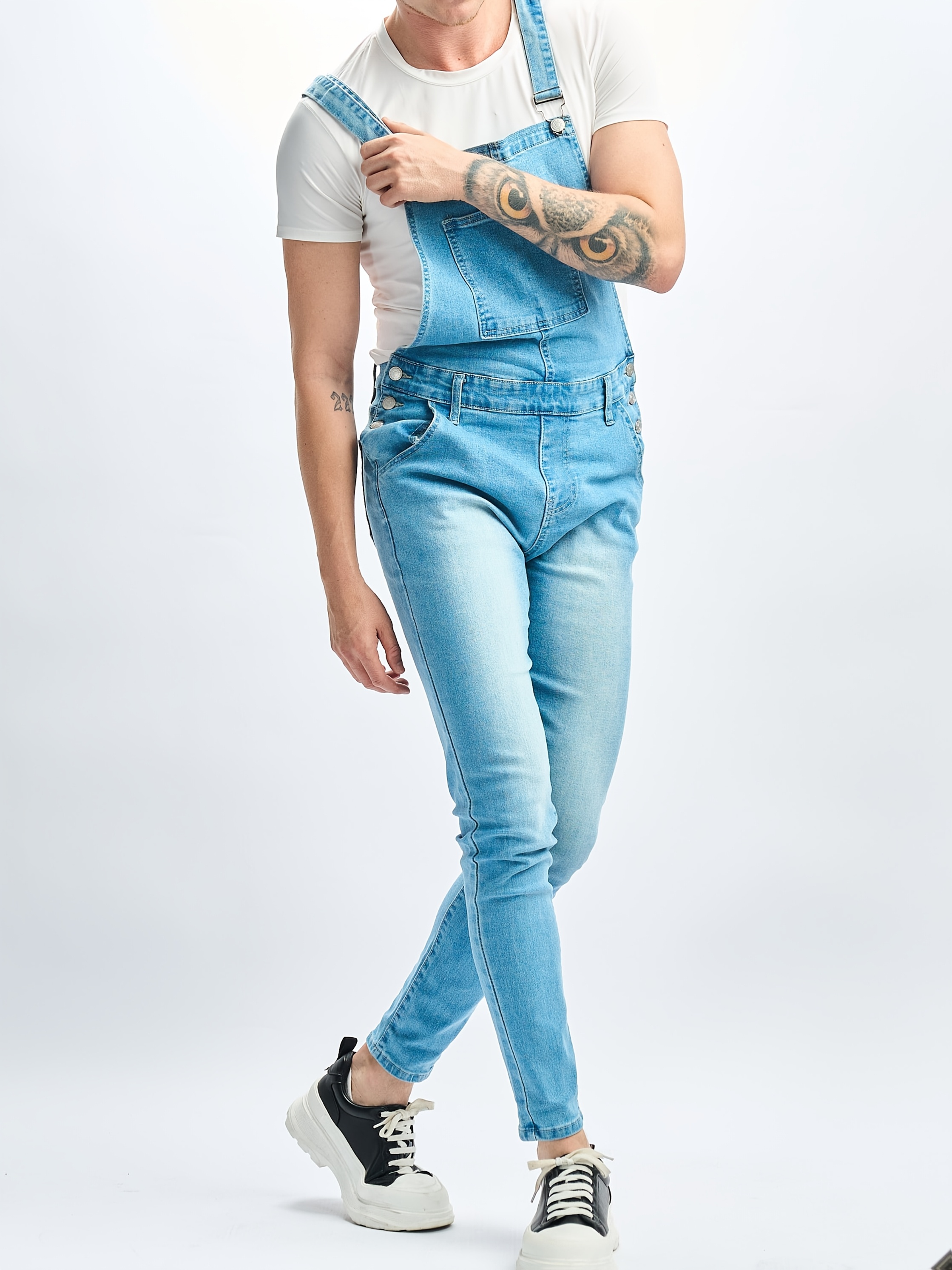 Blue Overol De Jean Hombre Overol Jardineros De Jeans Para Hombres