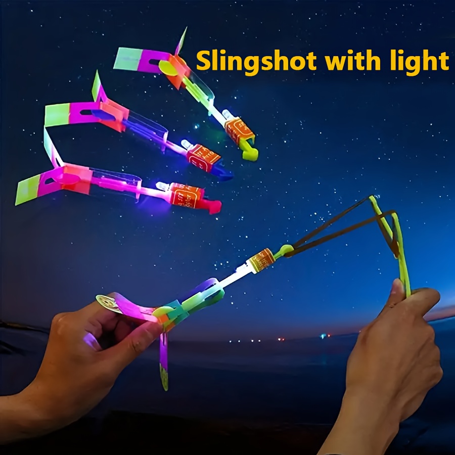 

3pcs Luminous Slingshot Night Entertainment Toys For Outdoor Flying, Glow In Dark Party Favors For Kids Birthdays & Holidays