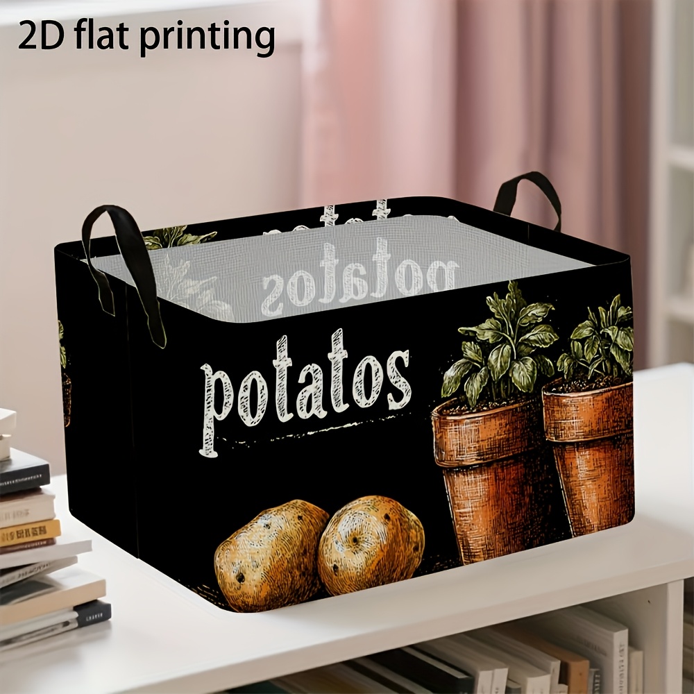 TEMU 1pc, Rectangular Laundry Basket, Foldable Storage Organizer With Handles For Clothes, & Home Decor, Space- Room, Bedroom, Office & Laundry Room,