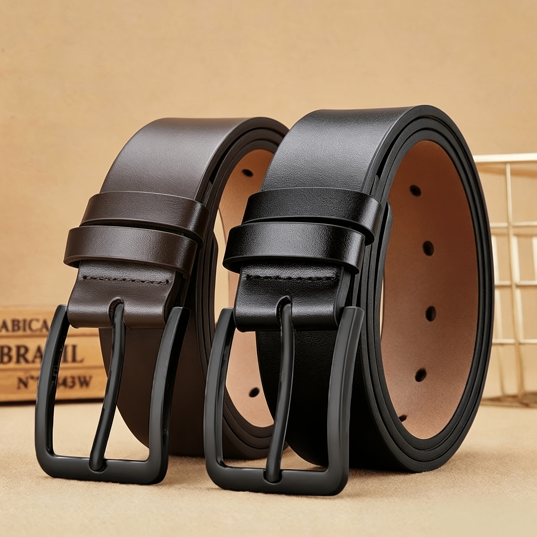 Men's Automatic Buckle Belt with Eagle Head Zinc Alloy Buckle