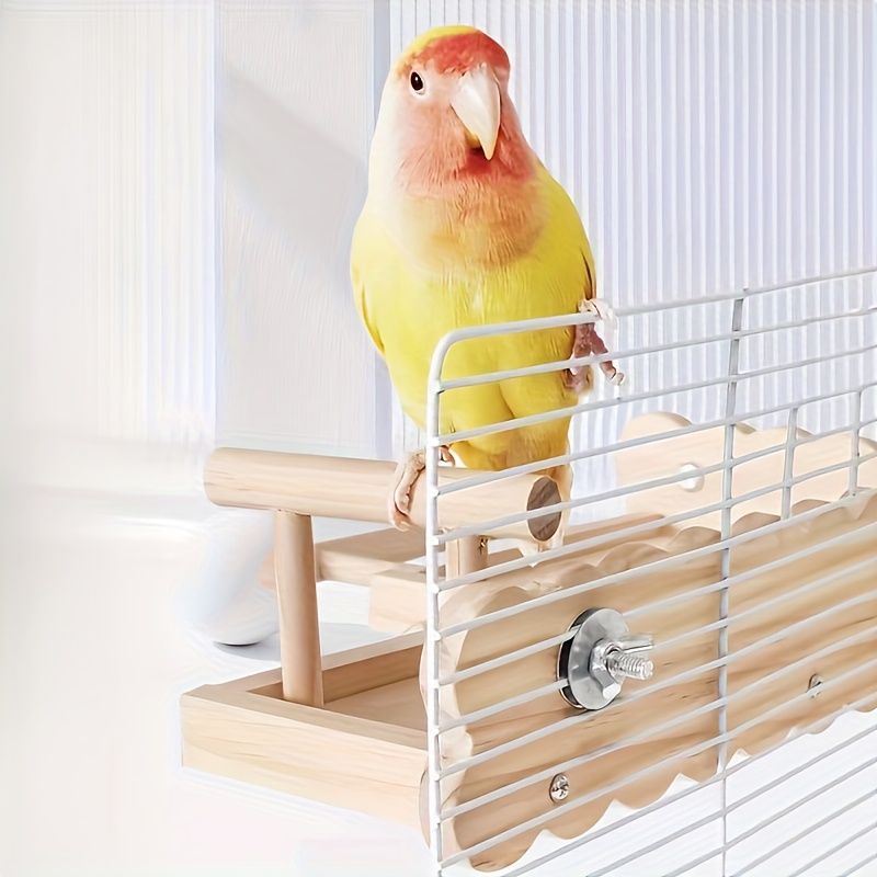 Wood Bird Cage Accessory with Perch Ladder & Climbing Steps