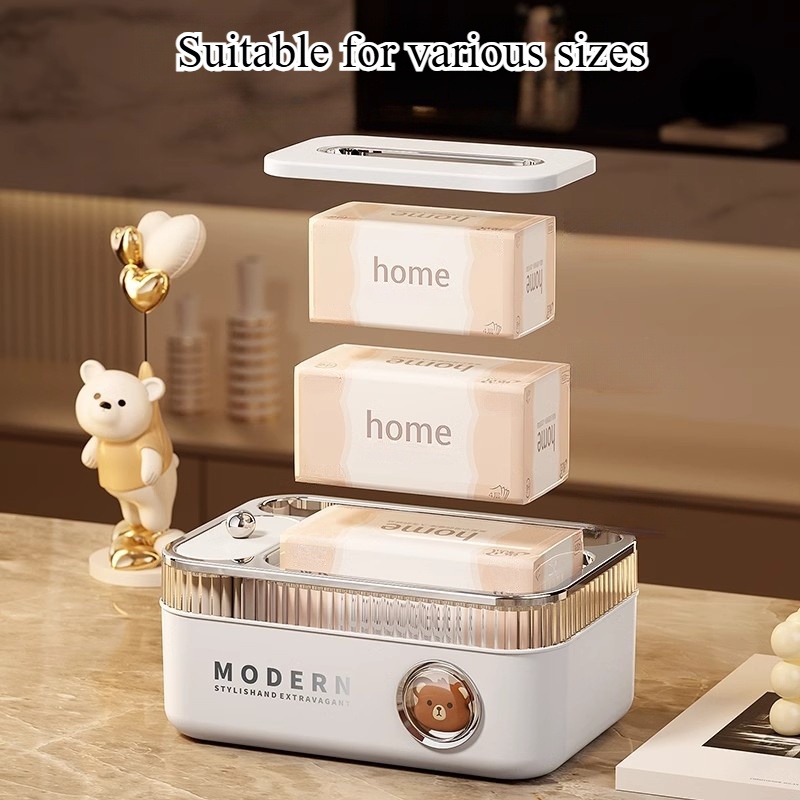 1 multi functional tissue box organizer with divided storage compartments for remote controls toothpicks and small items ideal for living room dining table coffee table suitable for home office dorm use desk drawer organizer for home storage Product details 4