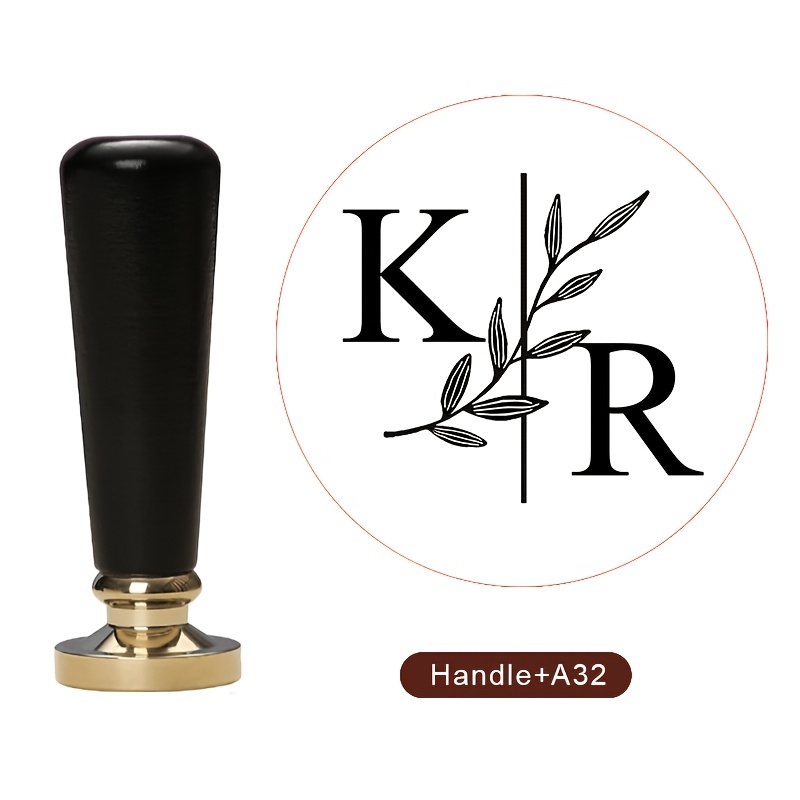 E-shop Anpassbares 1 Set Wachssiegel Stempel Set, mit (Griff + 2,5 cm/0,98 Zoll Wachssiegel Stempelkopf), Abnehmbares Messing, Personalisierte