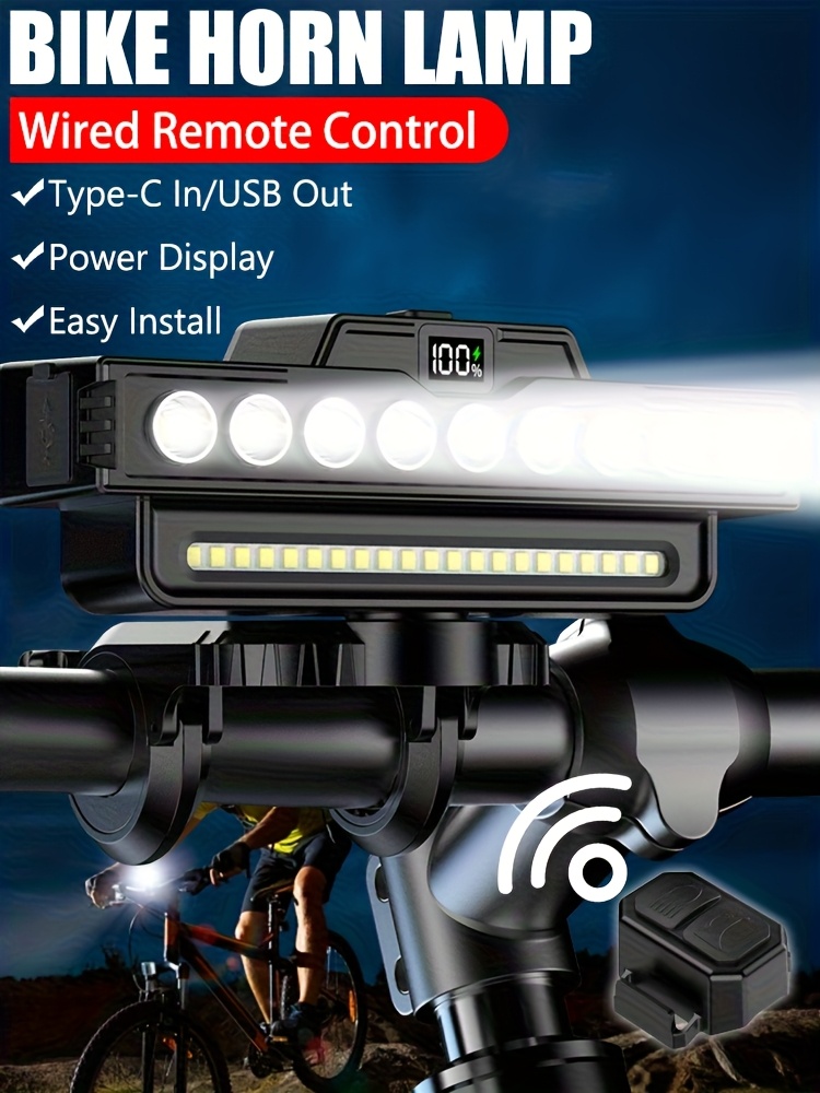 Ultra-heldere 9 LED fietsverlichting, USB oplaadbare fietsverlichting set, 7 verlichtingsmodi voor voorfietsverlichting, bevestiging voorop, perfect voor nachtrijden en mountainbiken, geweldig cadeau voor Halloween en Kerst