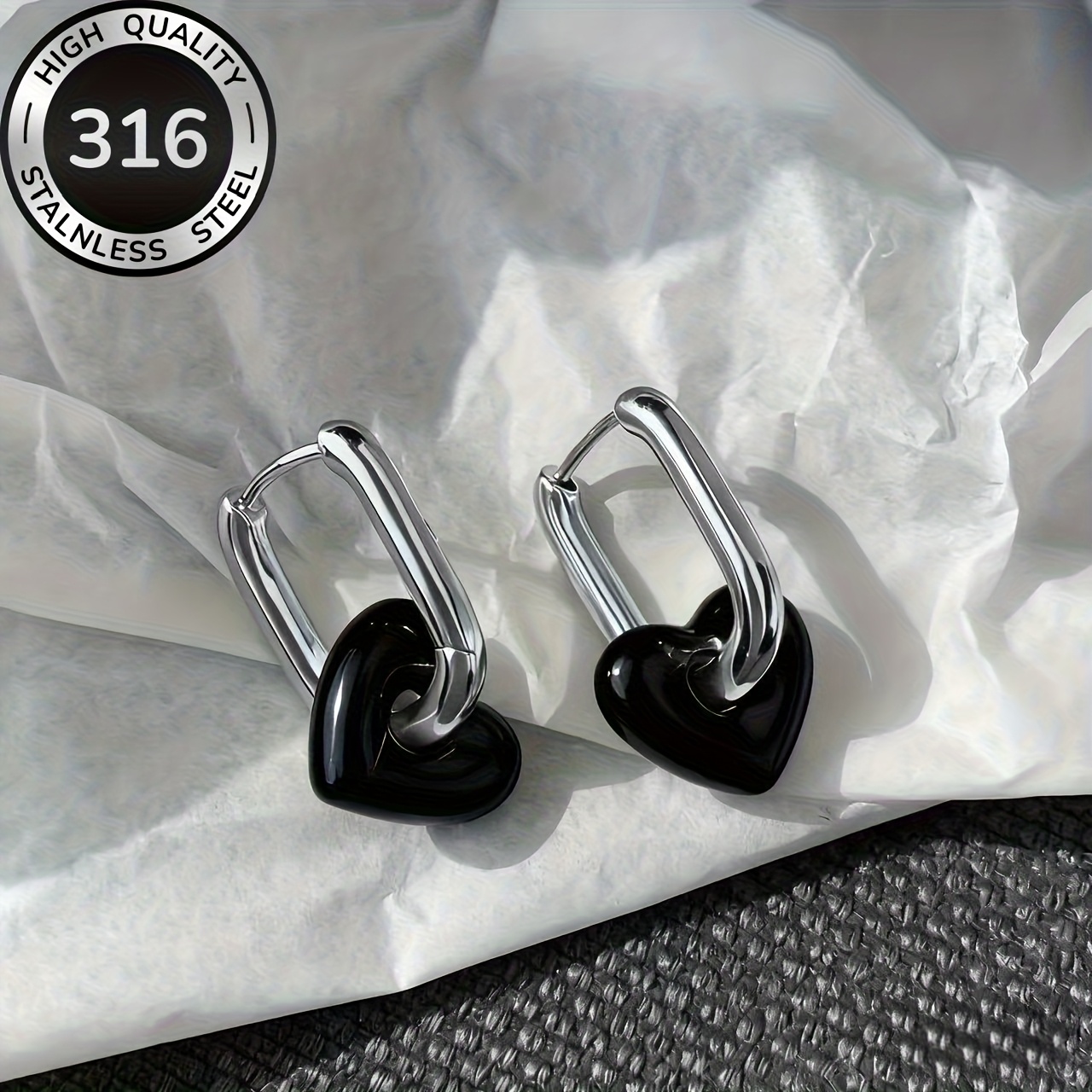 TEMU High-quality Hypoallergenic Stainless -shaped Earrings, 18k Gold-plated For Fade Resistance, Comfortable And Versatile, Simple And Elegant,