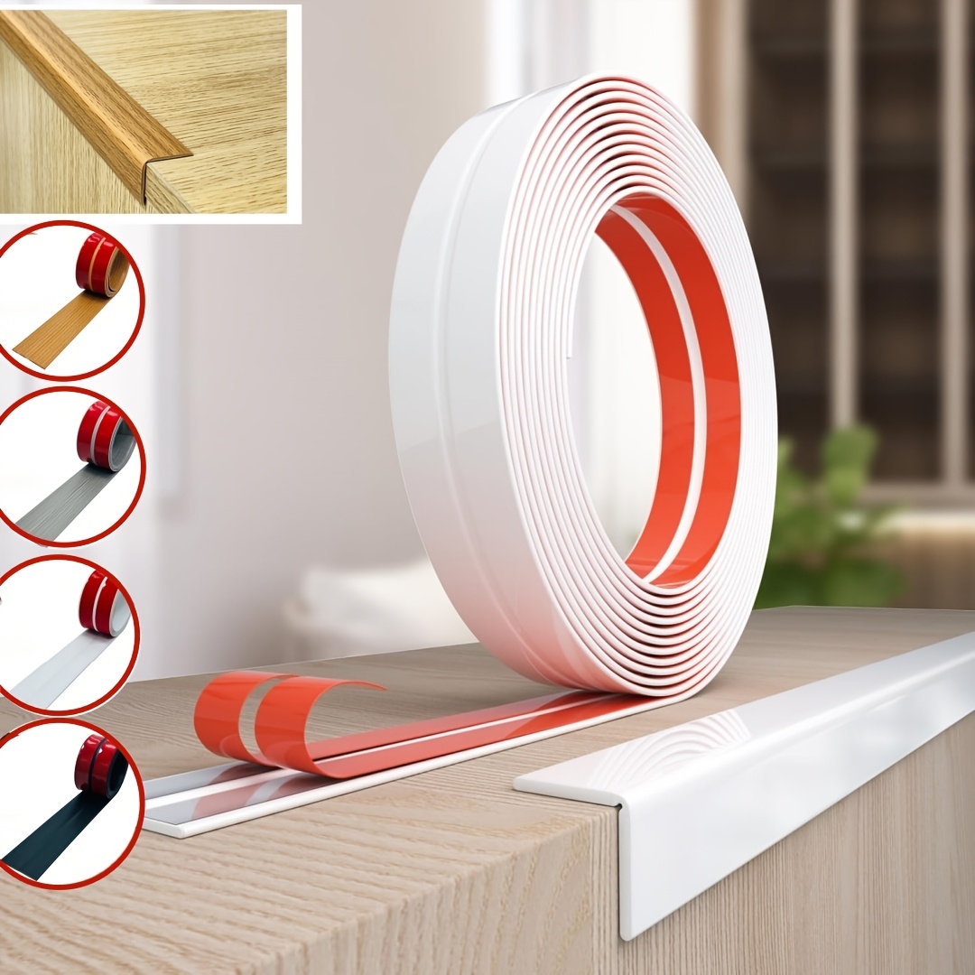 

1pc Pvc Flexible Wood Grain Corner Trim Moulding, 4cmx2m, Wall Protector For Inside & Outside Corners, Floors, Windows, Doors, Ceilings, Countertops