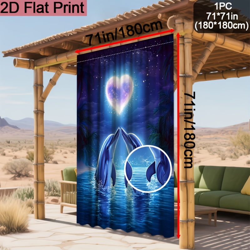 1pc 2d flat outdoor curtains valentines day polyester curtains 91 inch curtains rod pocket curtains extra wide curtains   embrace heart shaped light suitable for doors windows courtyards indoor outdoor use