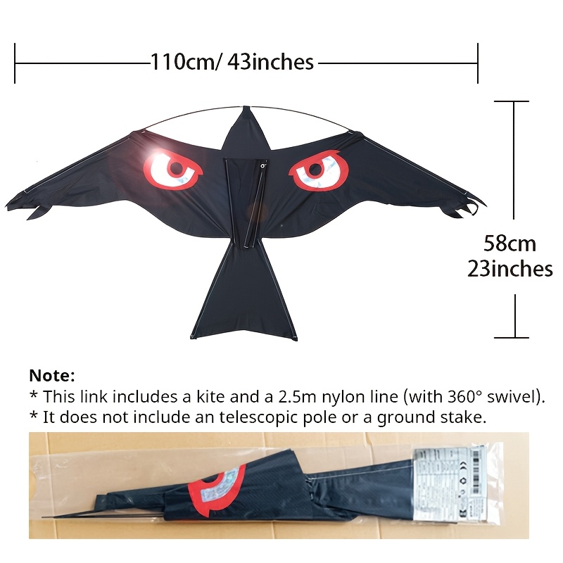 Image of Outdoor Nylon Eagle Bird Repeller, With Reflective And Red Big To Scare Birds Away, Farm , Deterrent For And Pigeons, Protects Crops, Farms, , Gardens, And Rooftops