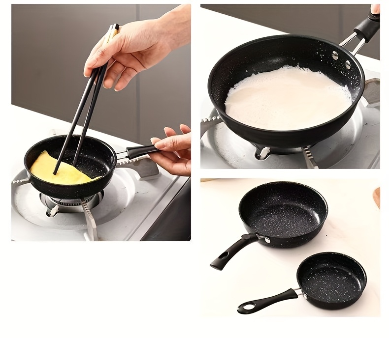 Sartén Multifuncional Antiadherente de 14 cm de Diámetro, Fácil de Limpiar, Mini Sartén para Huevos y Filetes, Adecuada para 11 Fiestas, Compatible con Placas de Inducción y Cocinas de Gas - Elección Ideal para Cocinar Desayunos y Almuerzos
