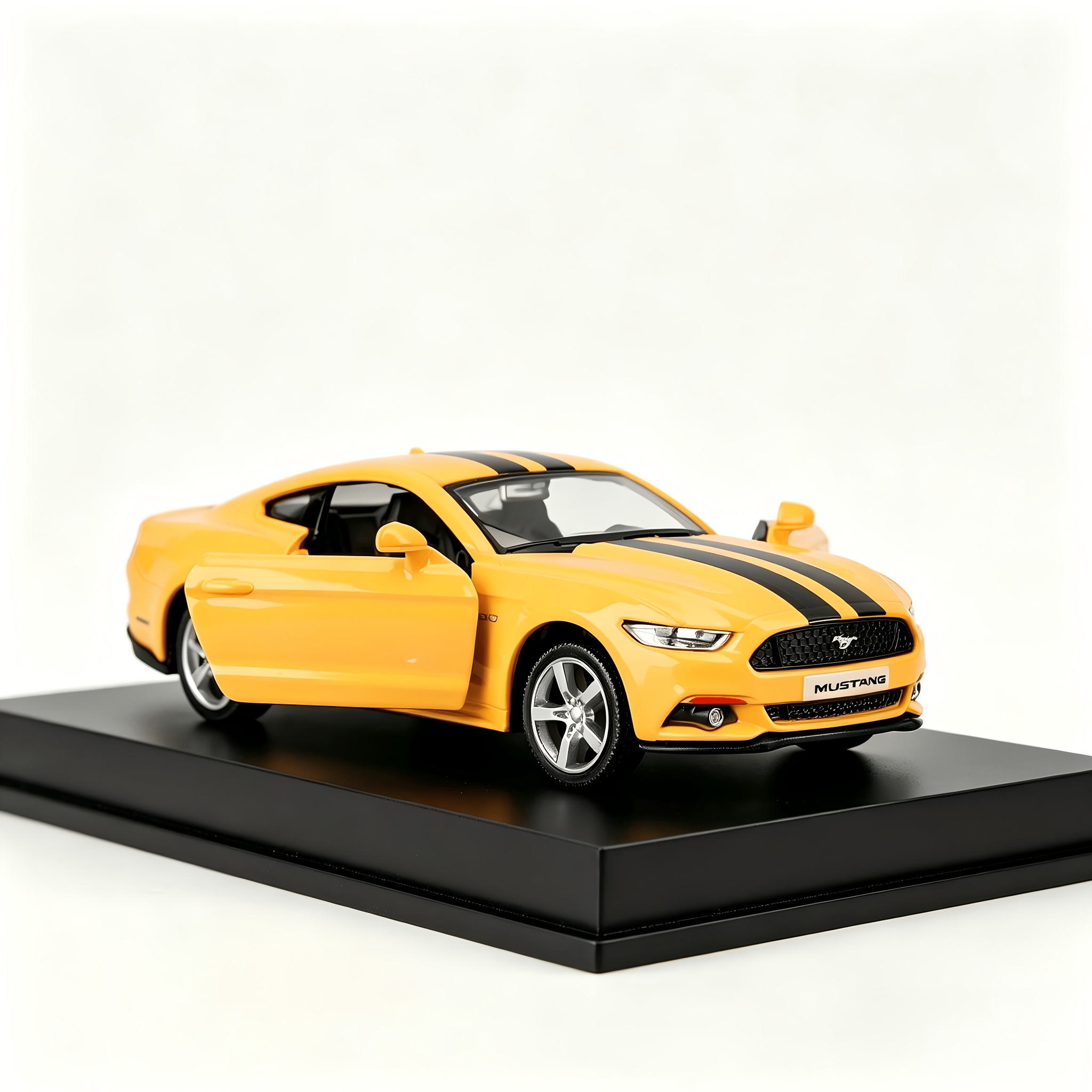 Image of Diecast 1:36 Ford Mustang Car Model, Alloy Openable Doors Car With Display Base, Collectible Die-cast Vehicle Ornament Gift For Car Enthusiasts Home Decor