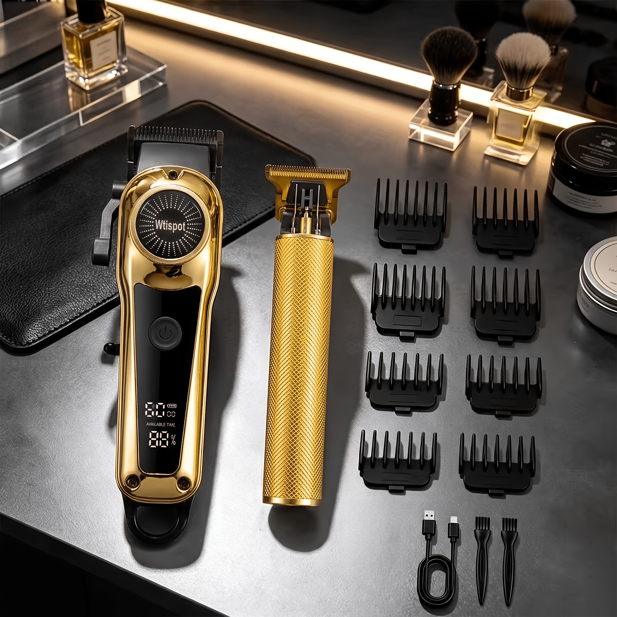 TEMU Rechargeable Electric Grooming Kit. With An Led Battery Display, This Set Is An Essential Companion For Use At Home, While Traveling, Or -making