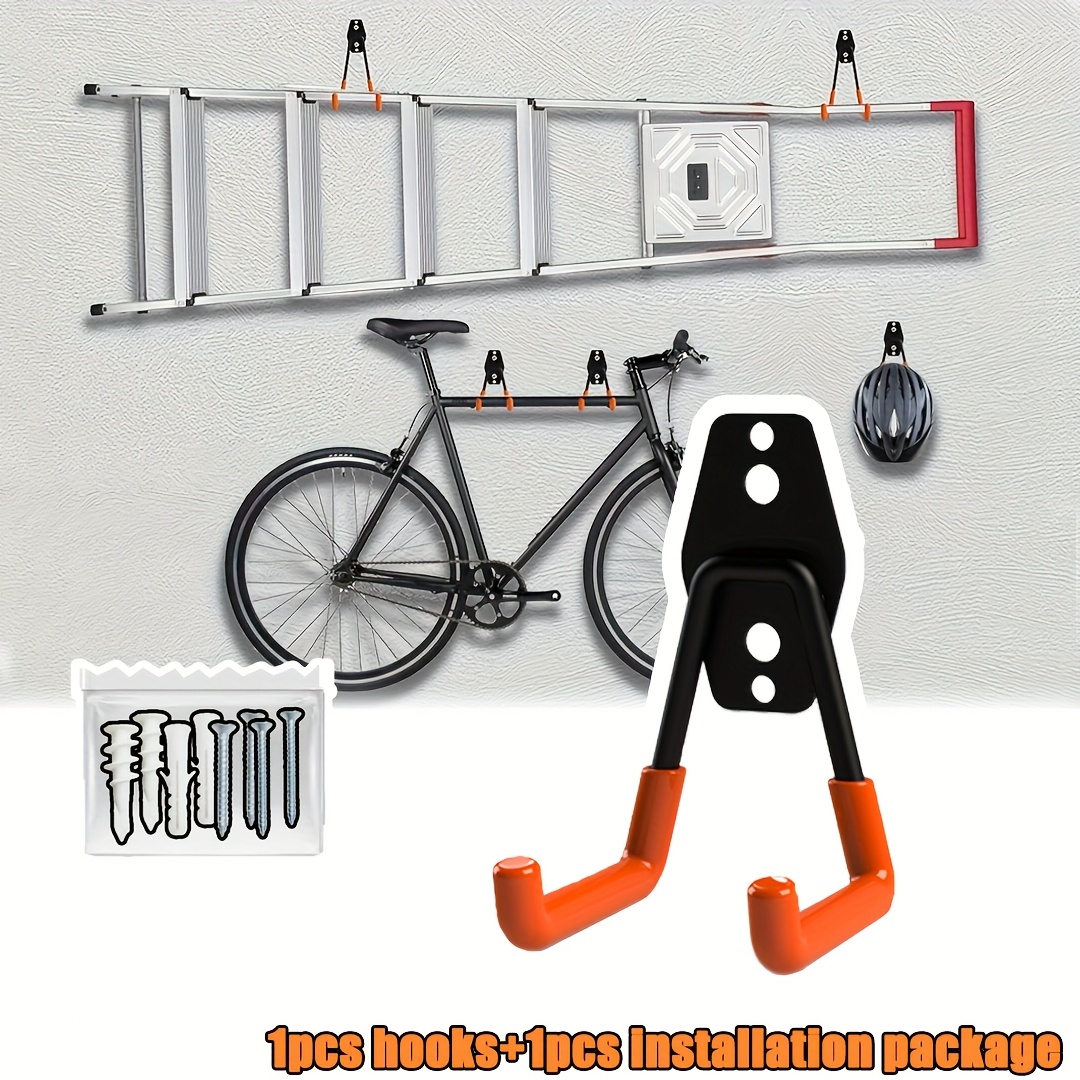 TEMU Appendiutensili a gancio in metallo per carichi pesanti, organizzatore da parete per garage, per scale, biciclette e attrezzi, una soluzione di