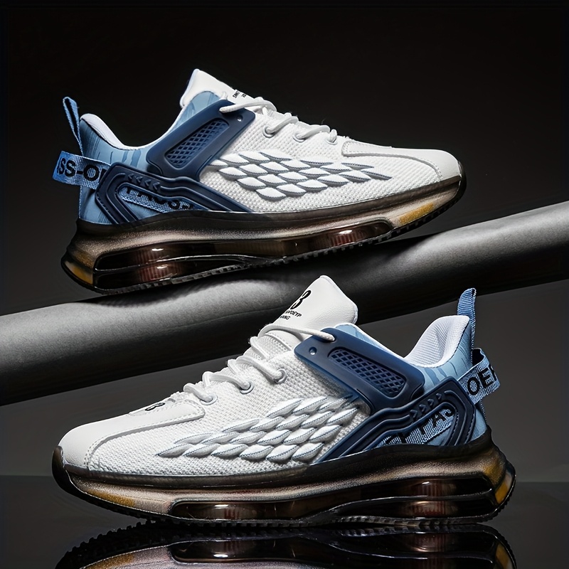 TEMU Men Fish Scale Woven Shoe Upper Casual Running Shoes Men Outdoor Breathable Sneakers Plus Size