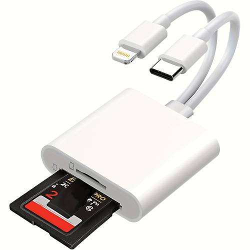 sd card reader for iphone ipad 2 usb c memory sd card reader with dual slot for memory card sd lightning usb c camera card viewer reader adapter for iphone ipad camera plug and play
