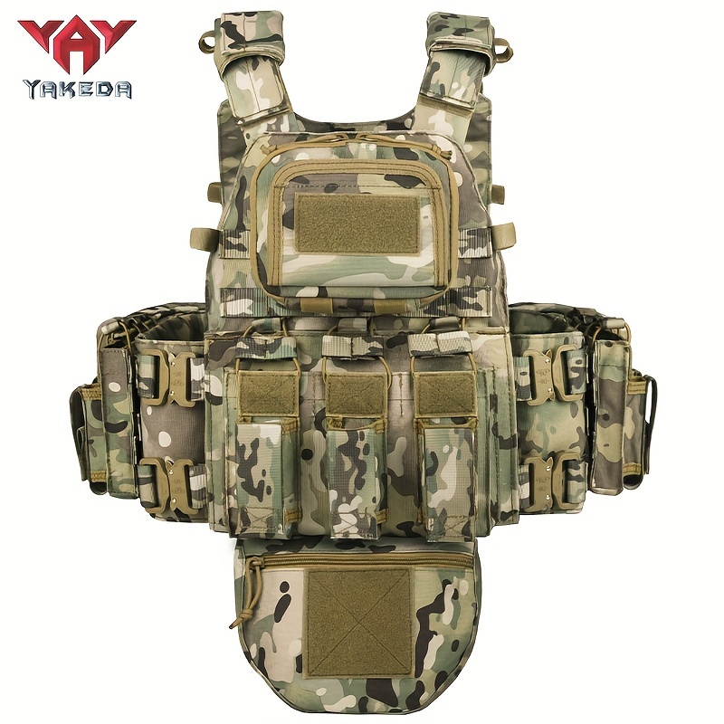 

Yakeda Camo Training Vest With System - Full Protection, Multi-functional Molle Outdoor Gear Release & Adjustable Straps, For Hunting And Survival Enthusiasts