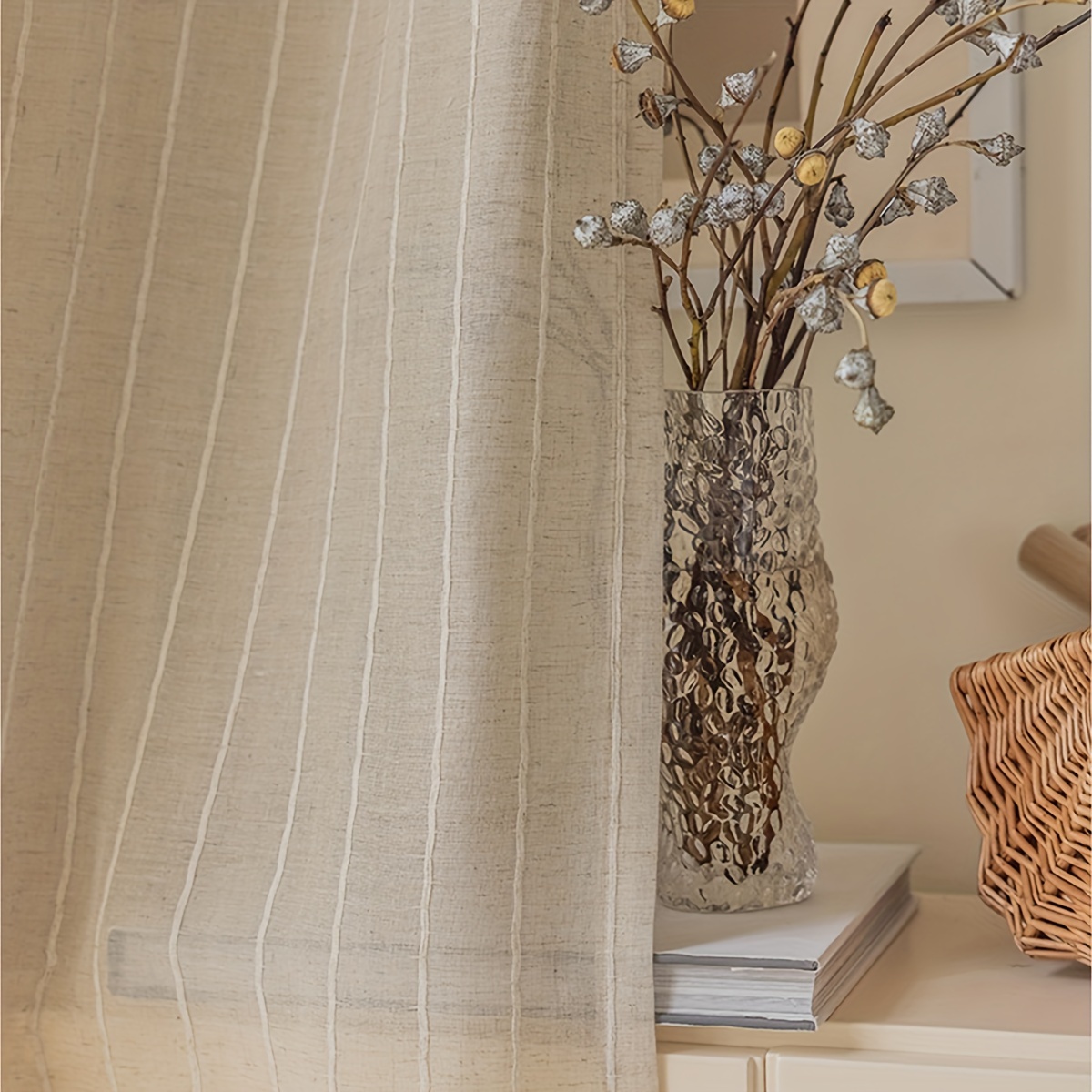 TEMU 1pc Simple Curtain, Rod Pocket Window Curtain Panel, For Living Room Bedroom Office Home Decor