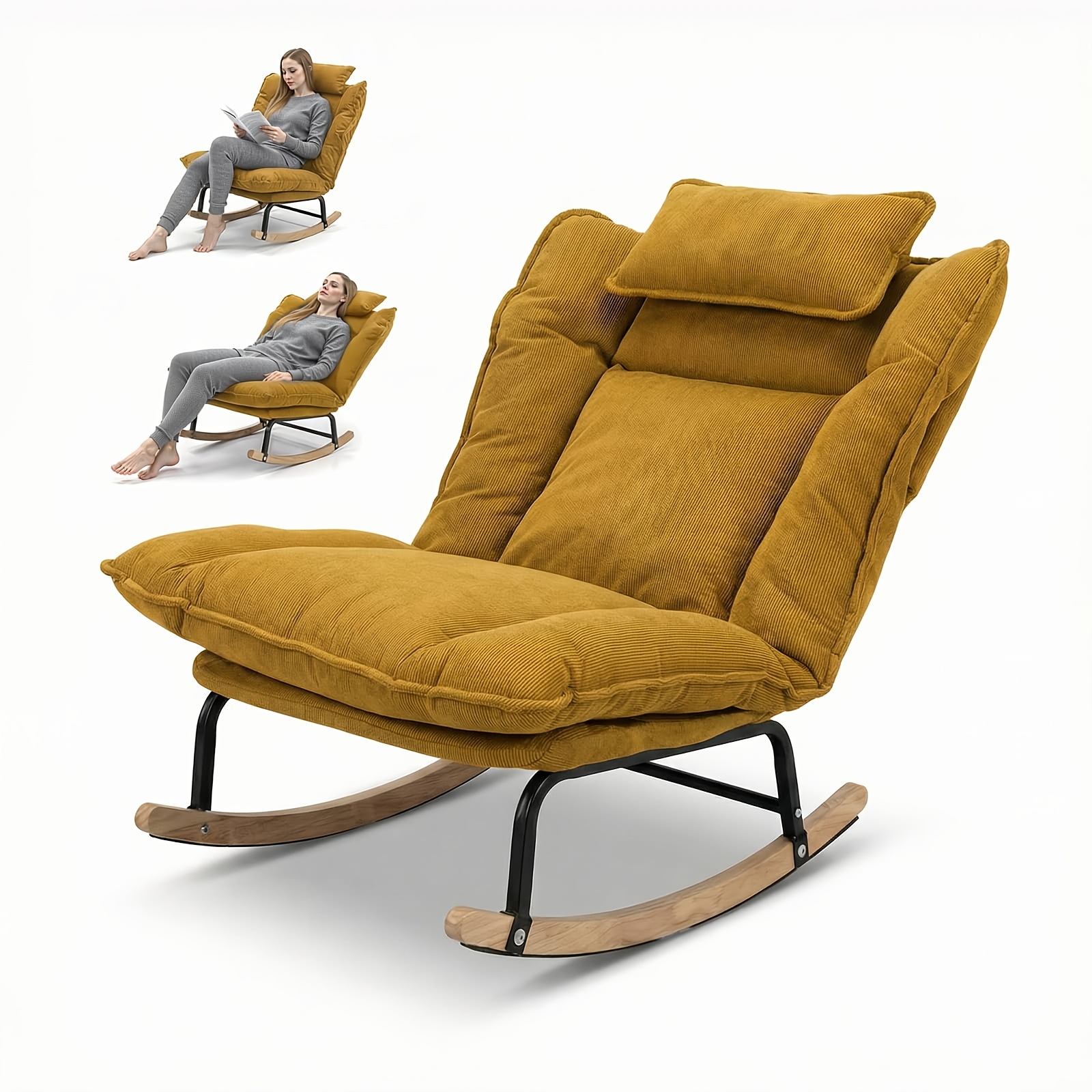 Adjustable Multifunctional Rocking Sofa Bed with Memory Foam