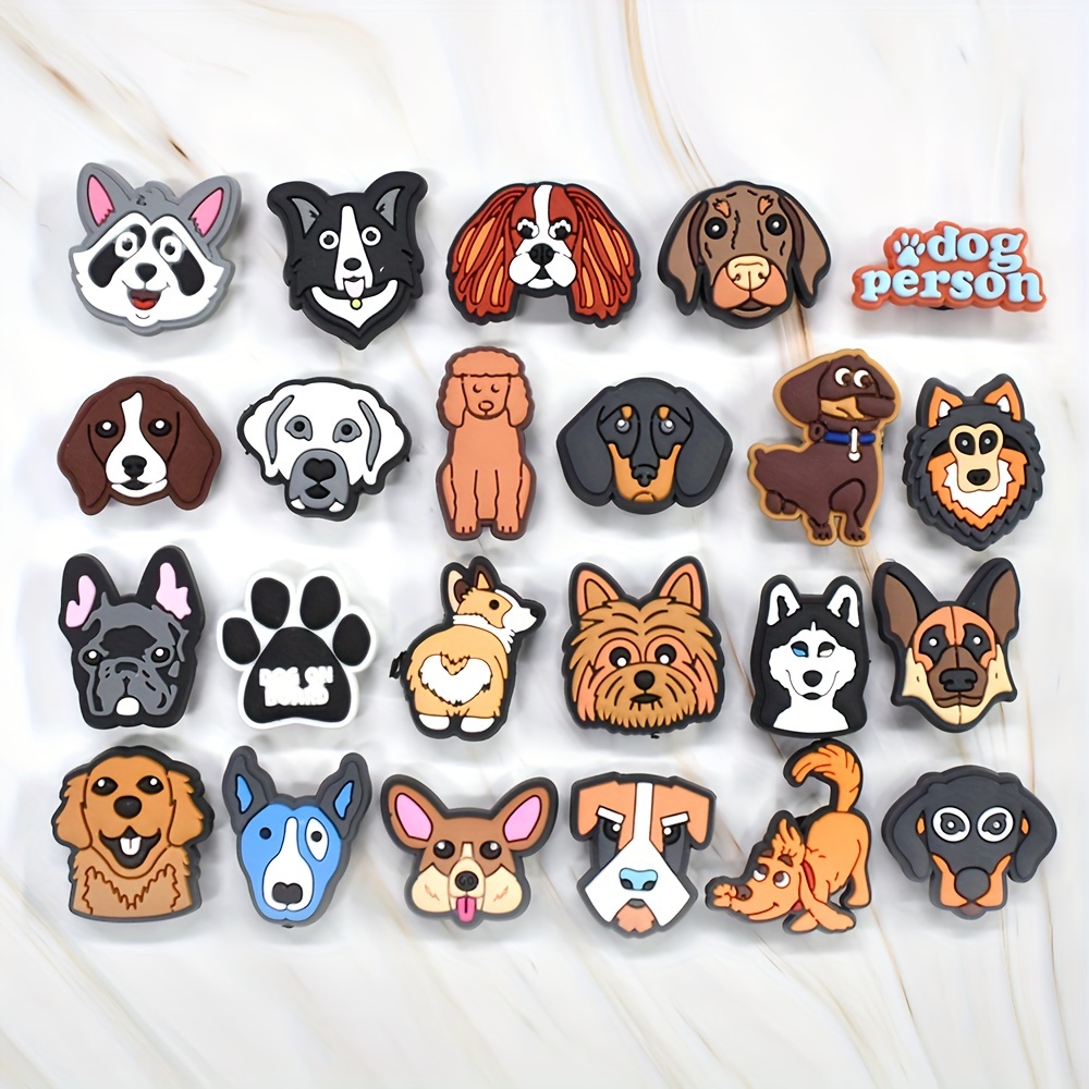 

[23pcs Dog Pattern Shoe Charms] 23pcs Pvc Dog Shoe Charms, Assorted Animal Pet Patterns, Plastic Shoe Accessories For Party Favors And Holiday Gifts