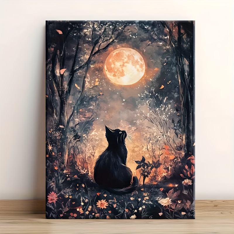 TEMU Nouvelle : 1pc Chat de la Forêt Sous Kit de Peinture Diamant, Mosaïque d'Artisanat de Peinture Diamant Diamant Cristal Rond 5D, Convient pour la