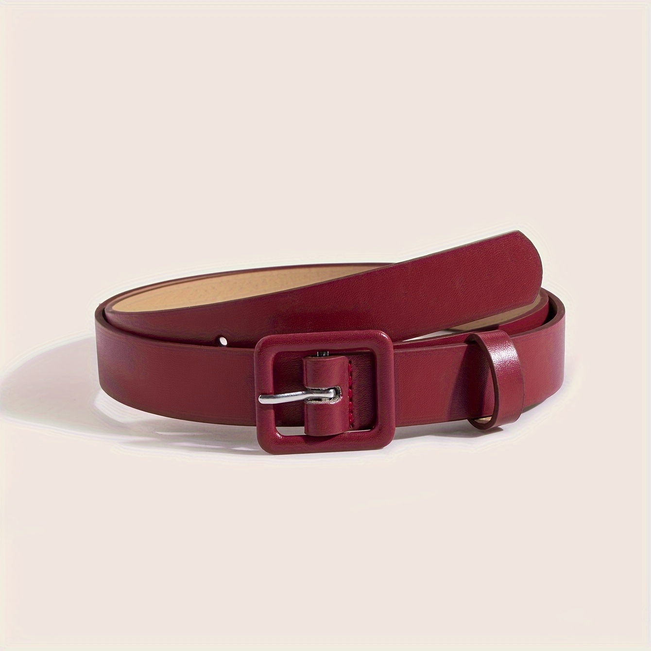 Image of 1pc Women's Pu Small Square Easy Versatile Skirt Belt