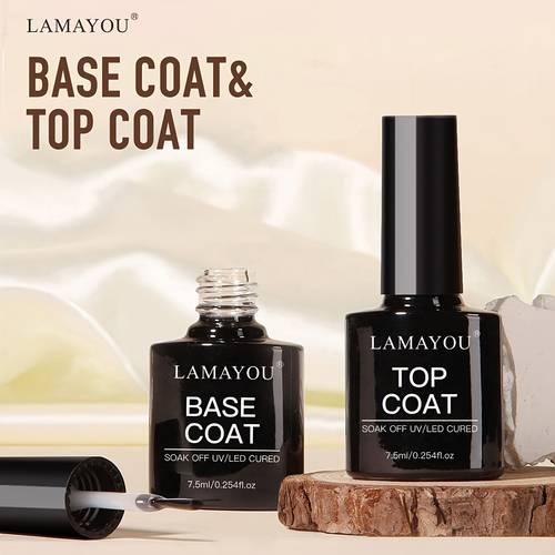 7 5ml 2pcs gel and set no wipe foundation combination for light nail polish