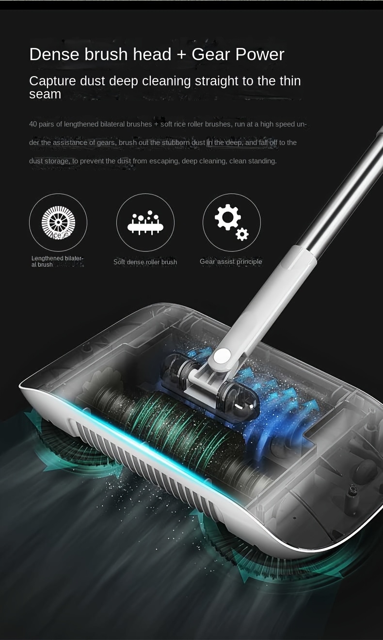 a manual sweeping machine for home use that combines sweeping and mopping in one featuring a broom and dustpan set a broom tool details 12