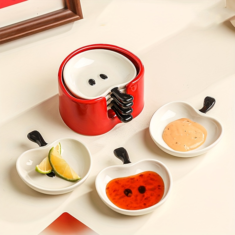 4pcs ceramic   dish set with collector cute round snack dish with     home decor   room use   dish   design ceramic dish Product details 1