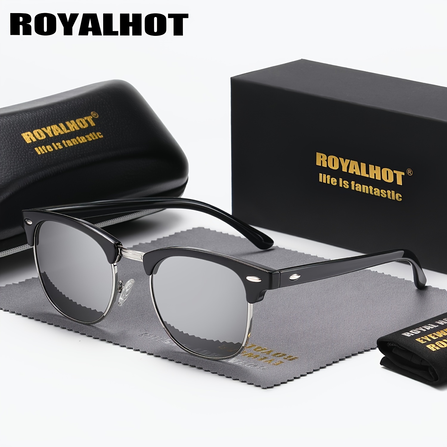 

Royalhot Unisex Square Glasses Plastic Polarized Fashion Glasses Eyewear Anti Glare Sun Shades For Driving