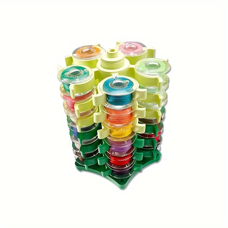 

30-spool Sewing Bobbin Tower Organizer With Removable Clips - Stackable Thread Holder For Sewing Machine, Diy Embroidery Storage Tool