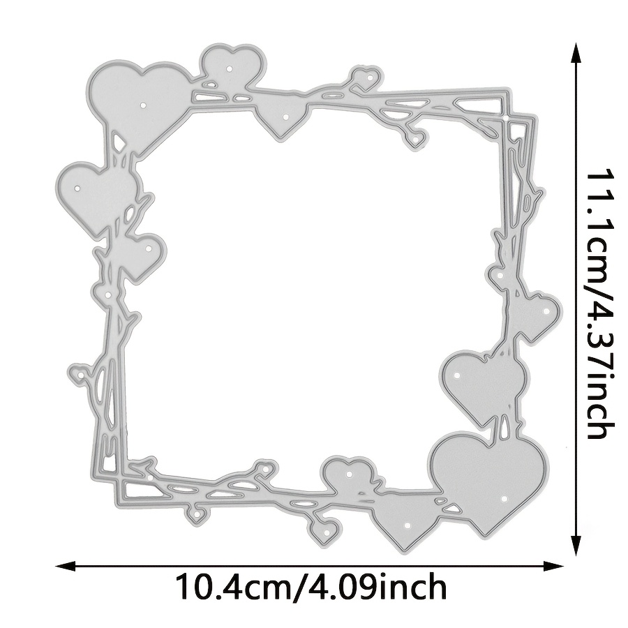 Image of 1pc Heart Border Frame Cutting Dies Metal Cutting Mould For Paper Card Greeting Card Making Card Album Craft Decoration Metal Die Cuts