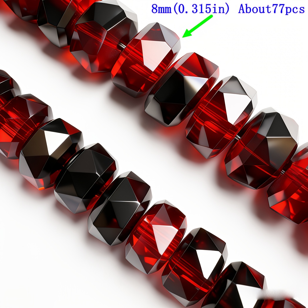 TEMU 96/77 piezas de Cuentas de Lujo Austriacas - Cuentas Multifacetadas de Rueda Simuladas de , Semi- 6/8mm con Agujero (Cuentas Espaciadoras
