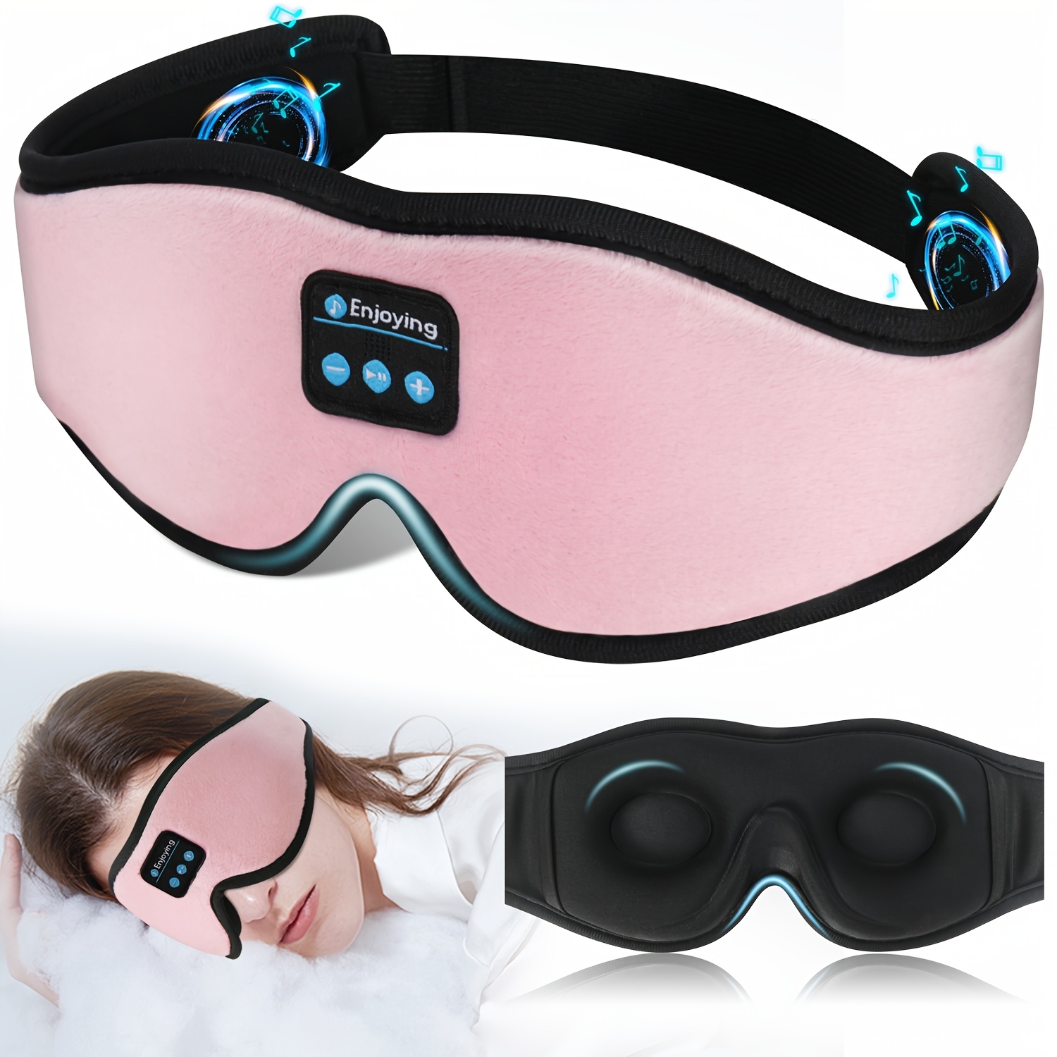 1pc sleep mask with active noise cancelling anc compatible for smartphones soft   for travel for adults quiet sleep for flights buses trains Product details 0