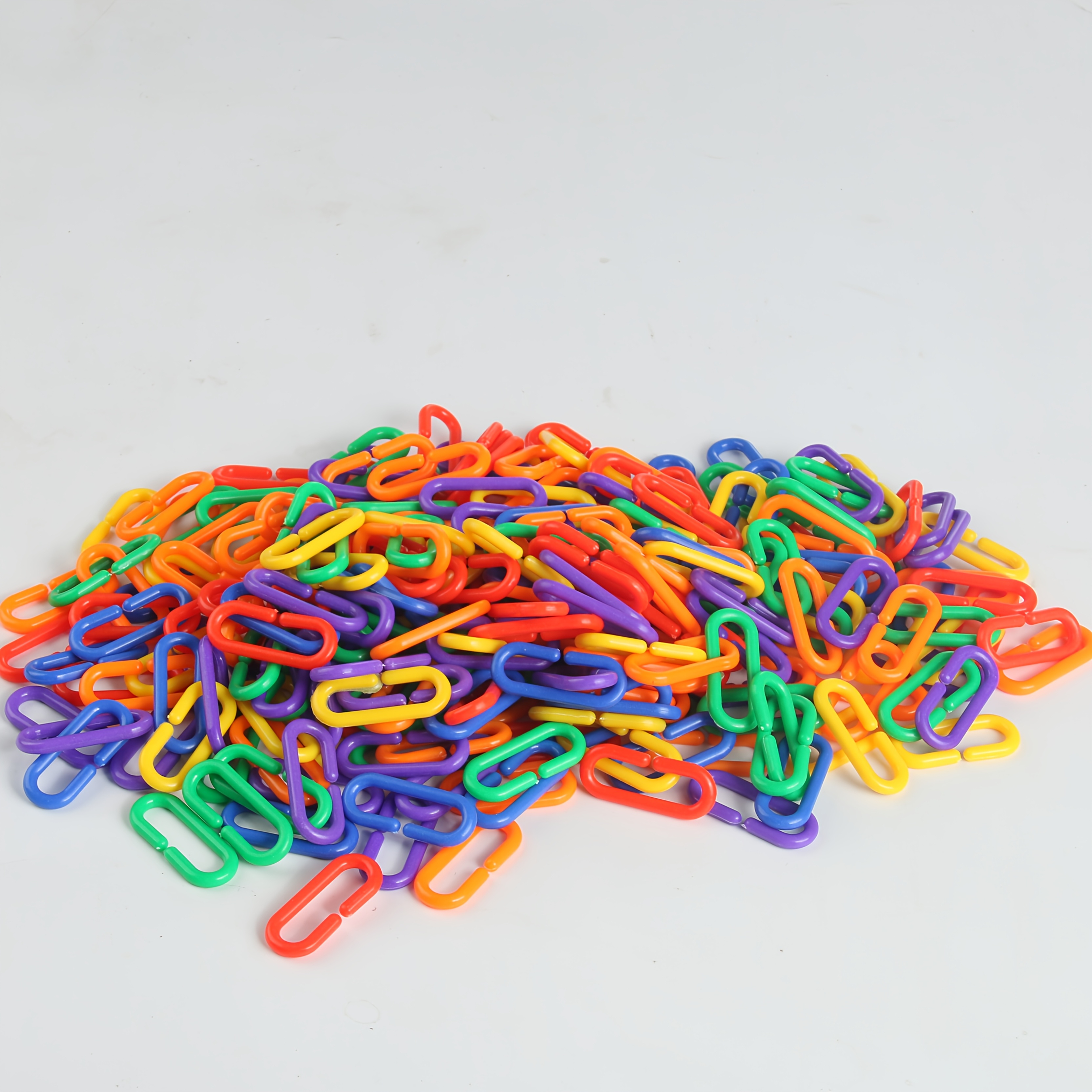 TEMU 145 pièces Puzzle en sac Boucle de bloc Jouets d'assemblage Chaîne géométrique Maternelle Puzzle en plastique Chaîne Géométrique Ensemble coloré