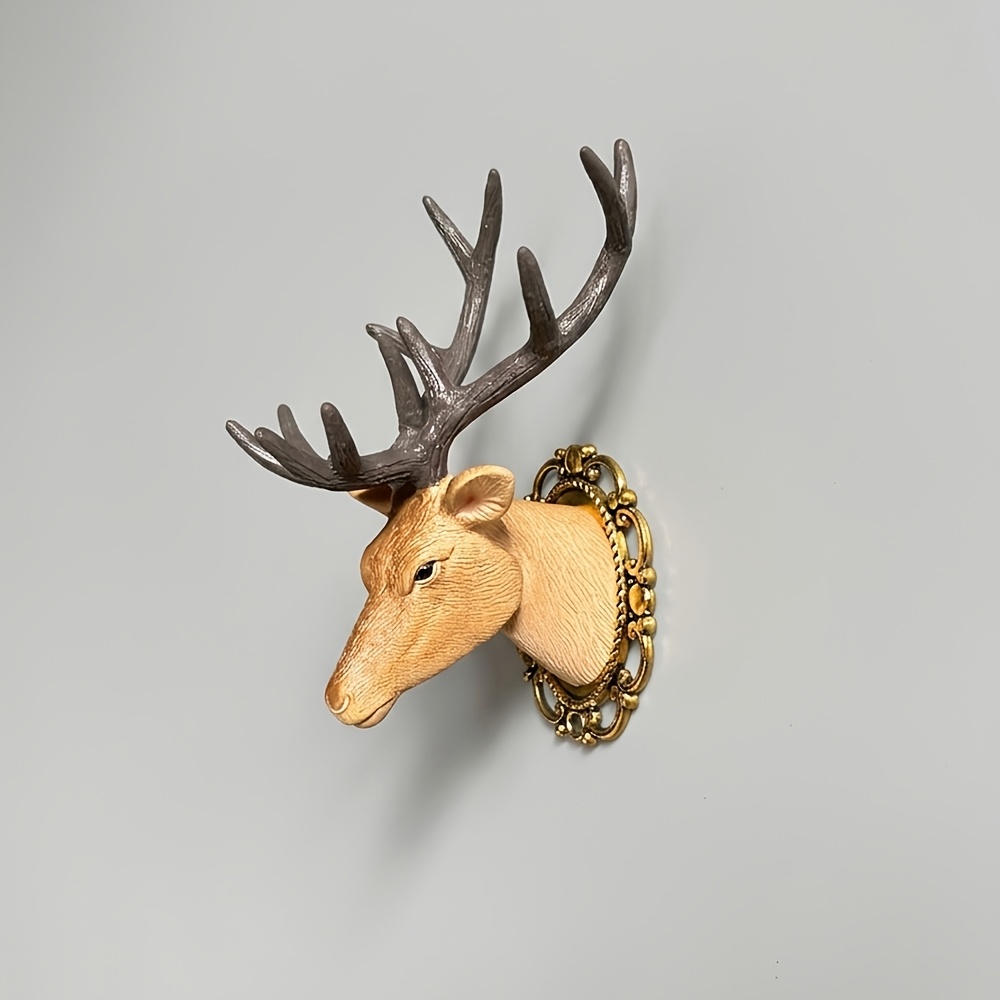 TEMU Dollhouse Miniature Realistic Deer Head Wall Decoration, Realistic Mini Sheep Head Ornament, Dollhouse Wall Decoration Realistic Deer Head, Head