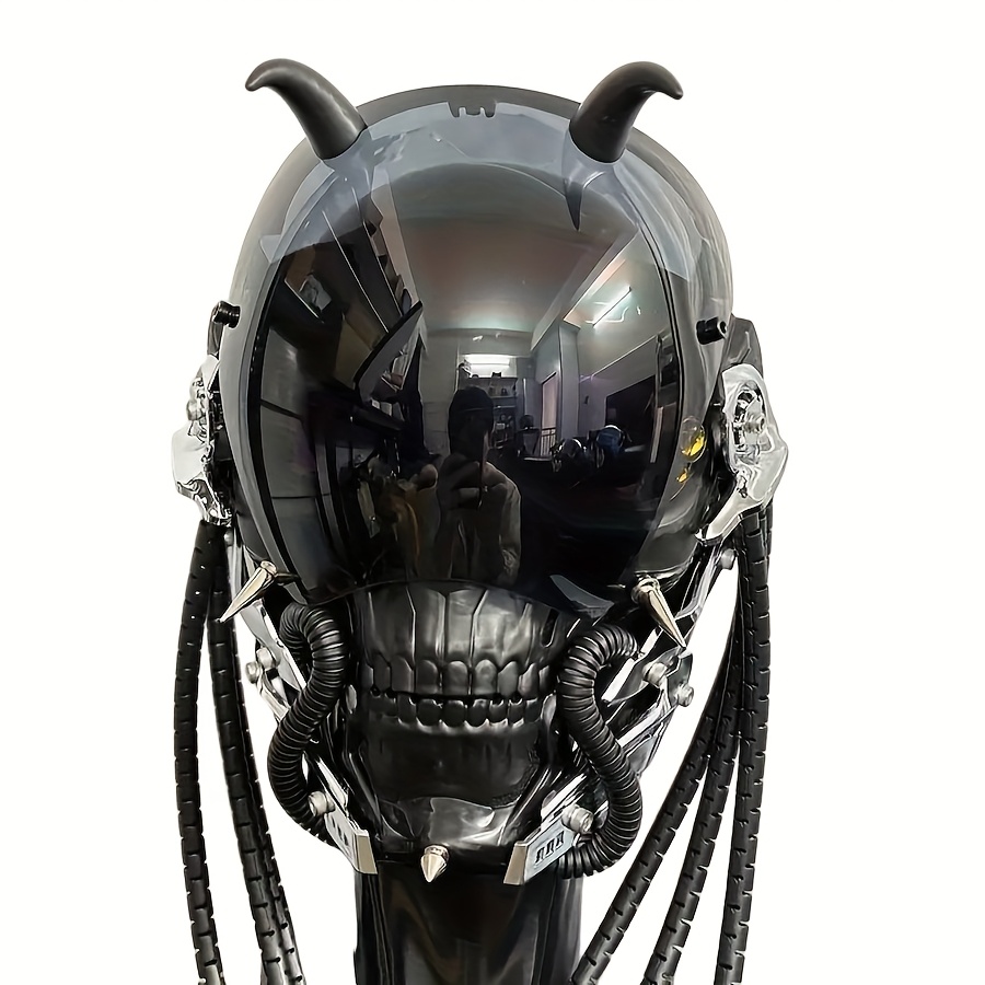 Image of Cyberpk Cyberpunk Mask For & - Punk Half Face Mask With Edgy Predator, Suitable For Cosplay, Halloween, Christmas Parties & Role Play - Cool Costume Accessory