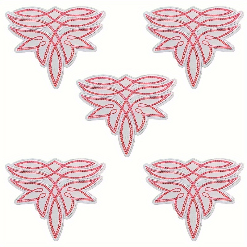 

5pcs Embroidered Patches, Iron-on/sew-on Fabric Stickers For , Shoes, Hats, Bags Decoration